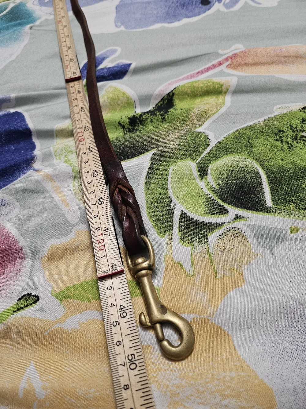 Brown Leather Dog Leash with Brass Snap
